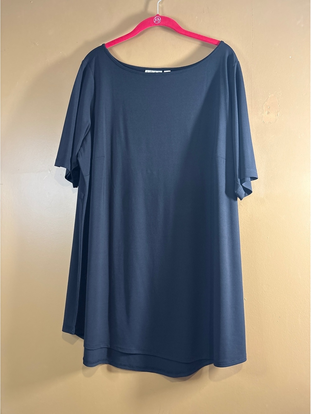 HC1185 Joan Rivers Navy Blue Casual Tunic Top Size 1X